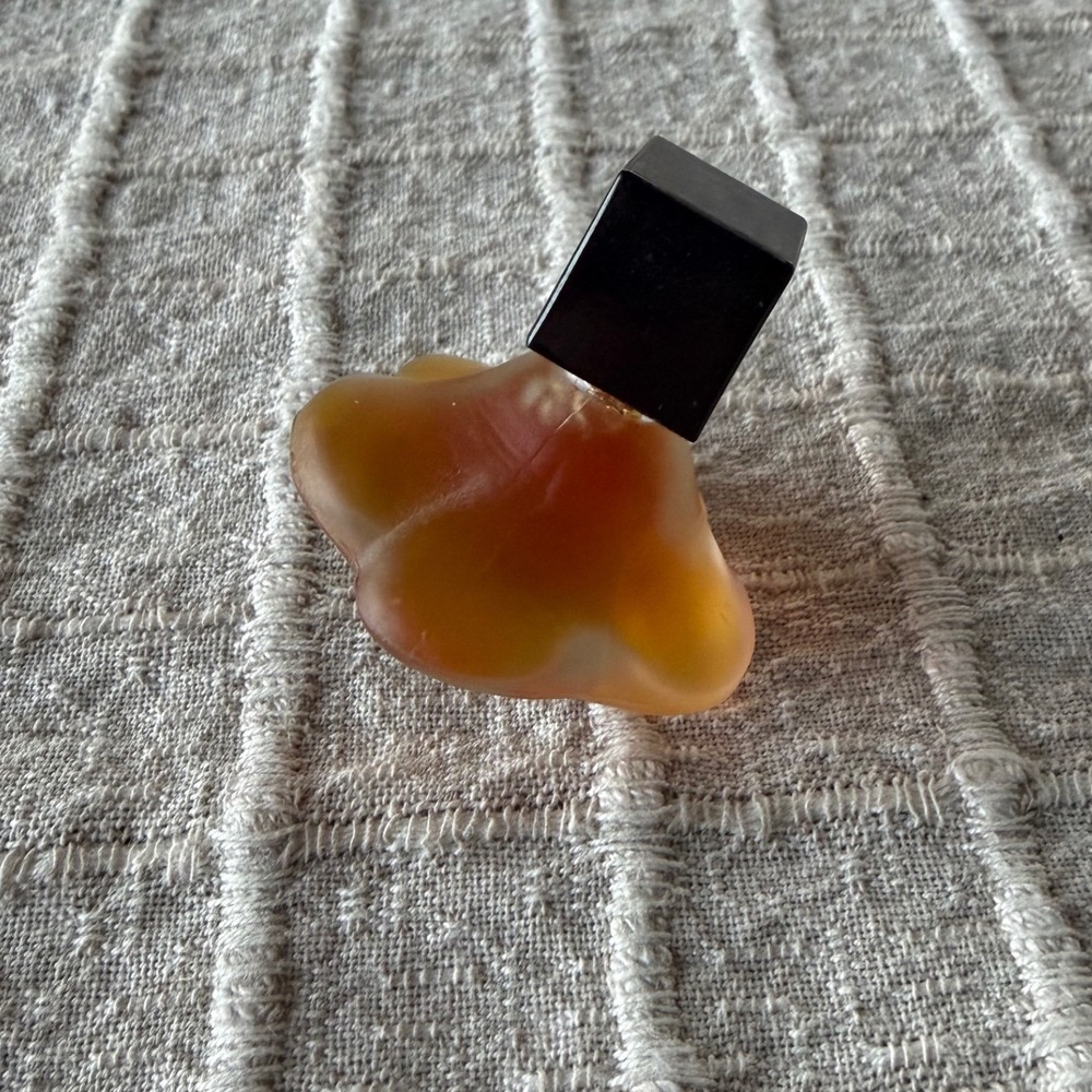 Vintage Fragonard Rose Pure Perfume Mini Frosted Glass Rose Bottle Parfum Splash